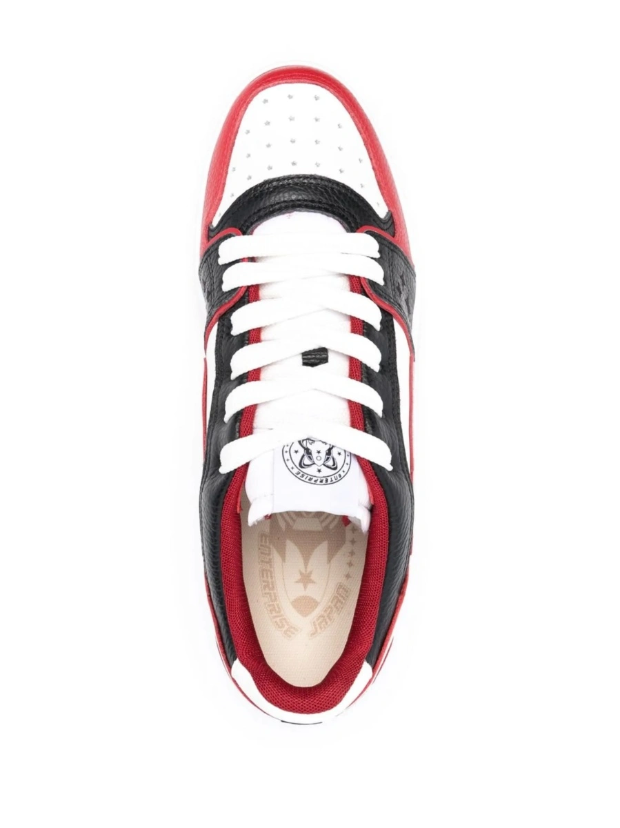 Sneakers ENTERPRISE JAPAN albi din piele si material textil - Img 4