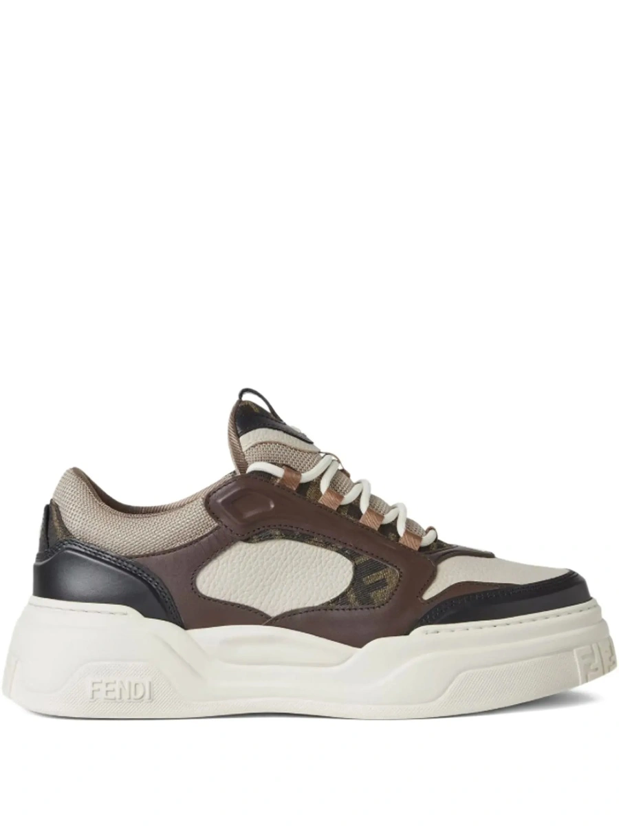 Sneakers Fendi 'Force' multicolor din jacquard FF si piele - Img 8