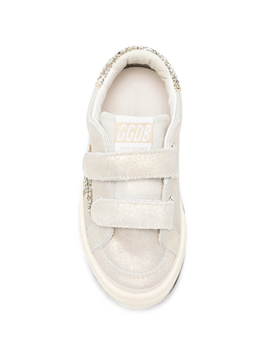 Sneakers Golden Goose argintii din pet si bumbac - Img 3