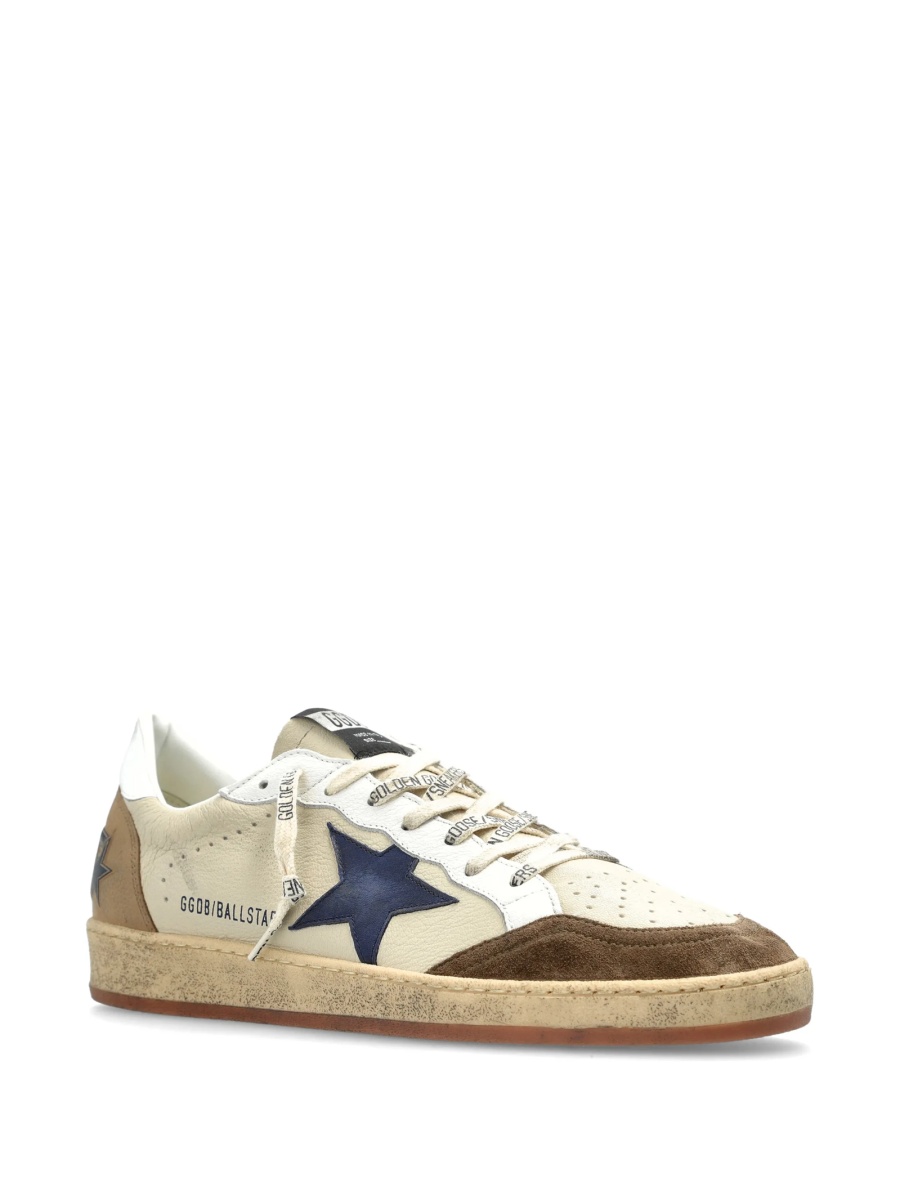 Sneakers Golden Goose ball star neutri din piele - Img 2