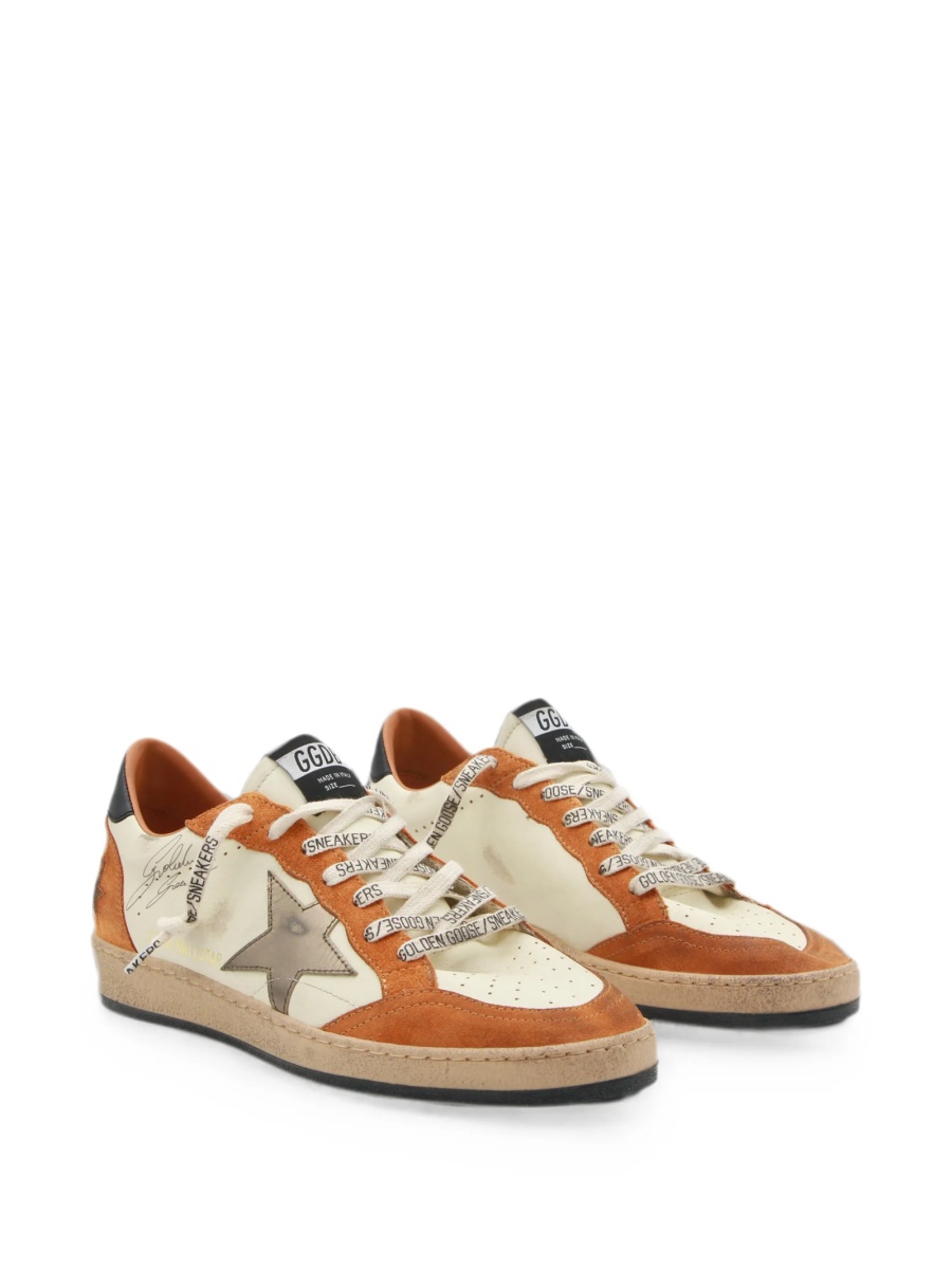 Sneakers Golden Goose ball star neutri din piele - Img 2