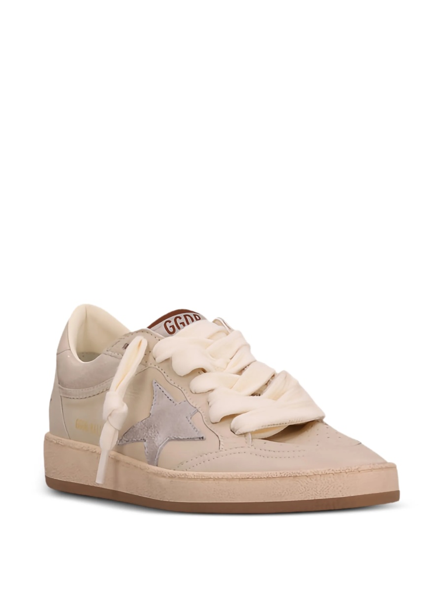 Sneakers Golden Goose ball star neutri din piele - Img 2