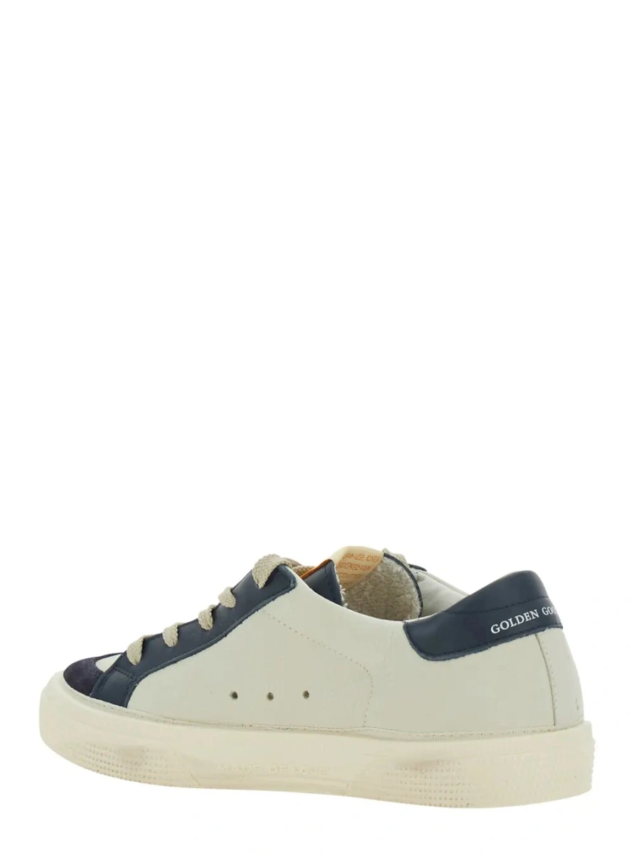 Sneakers GOLDEN GOOSE KIDS albi din piele 'May' - Img 3