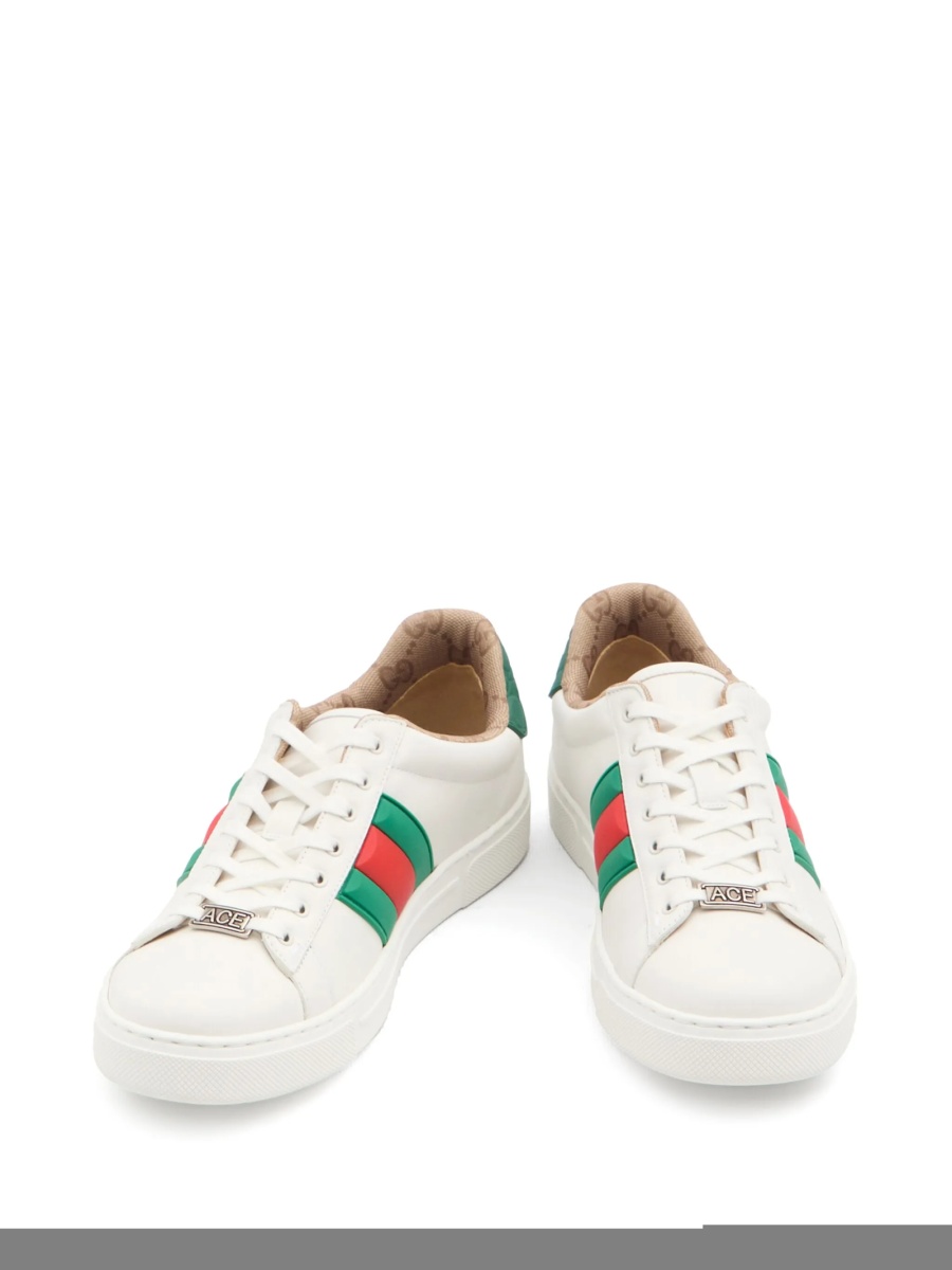 Sneakers Gucci albi din piele - Img 5