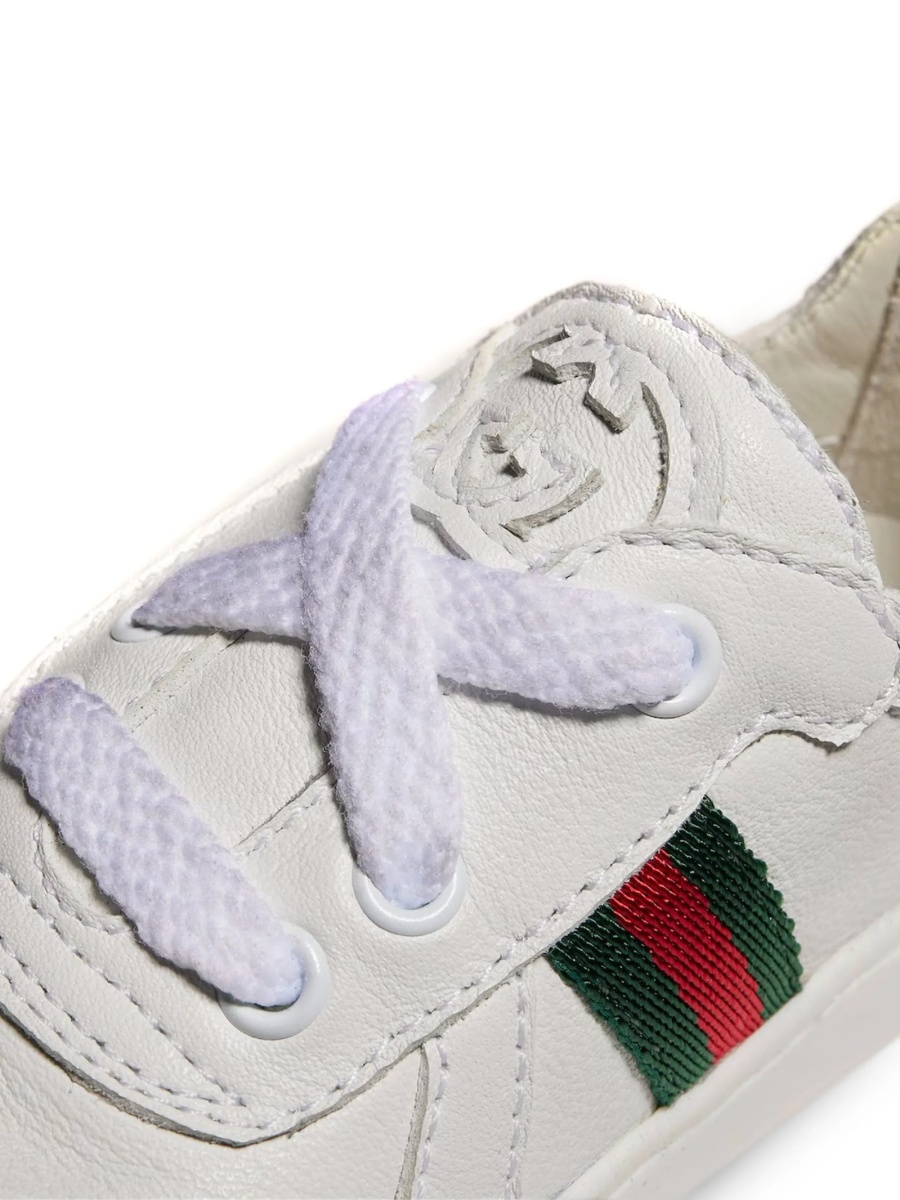 Sneakers Gucci albi din piele - Img 4