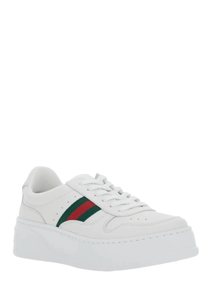 Sneakers Gucci albi din piele - Img 2