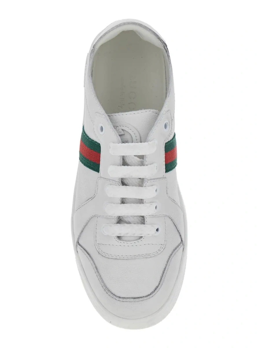 Sneakers Gucci albi din piele - Img 4