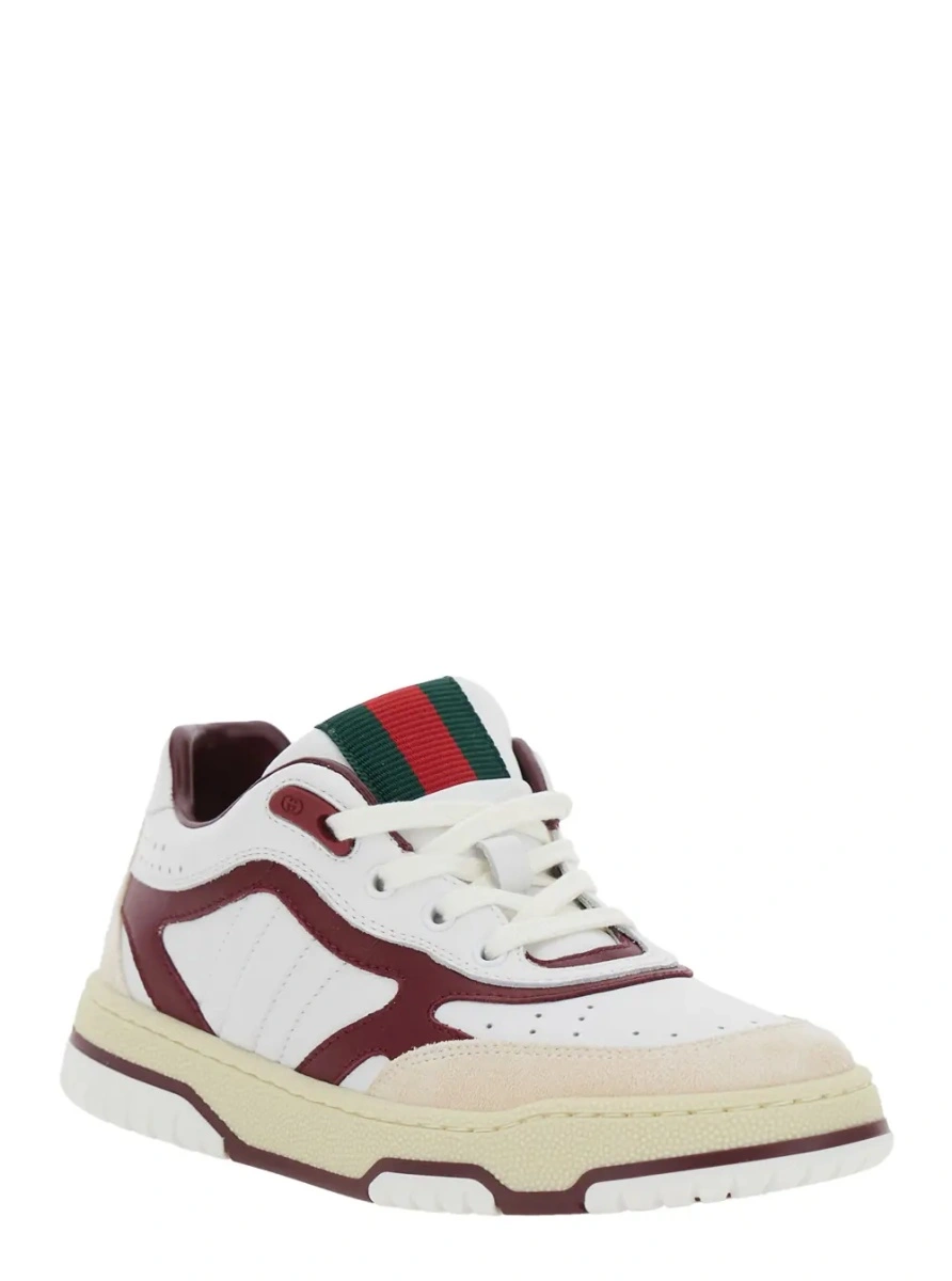Sneakers Gucci albi din piele - Img 2