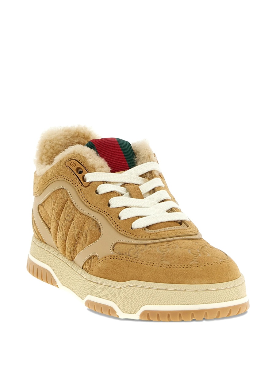 Sneakers Gucci neutri din piele intoarsa - Img 2