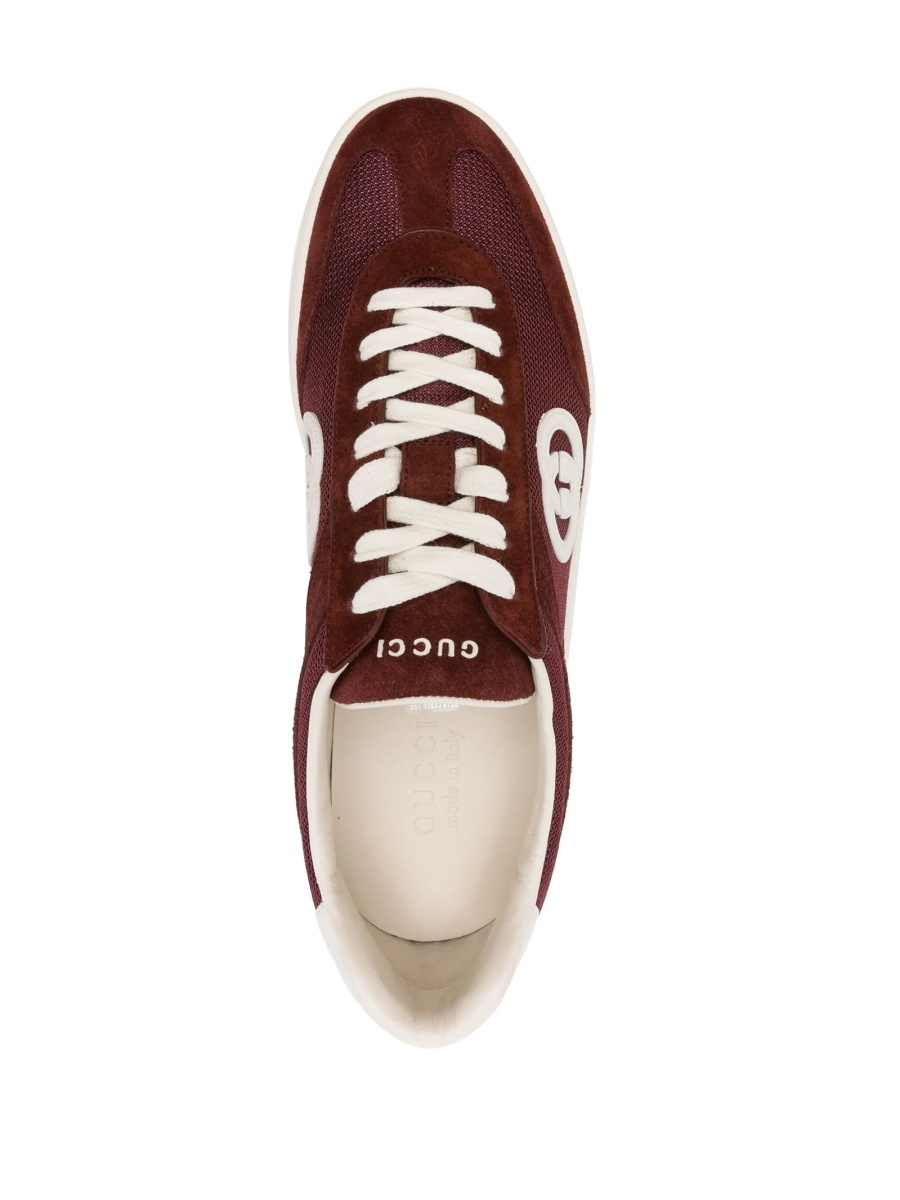 Sneakers Gucci rosii din material textil si piele intoarsa - Img 4
