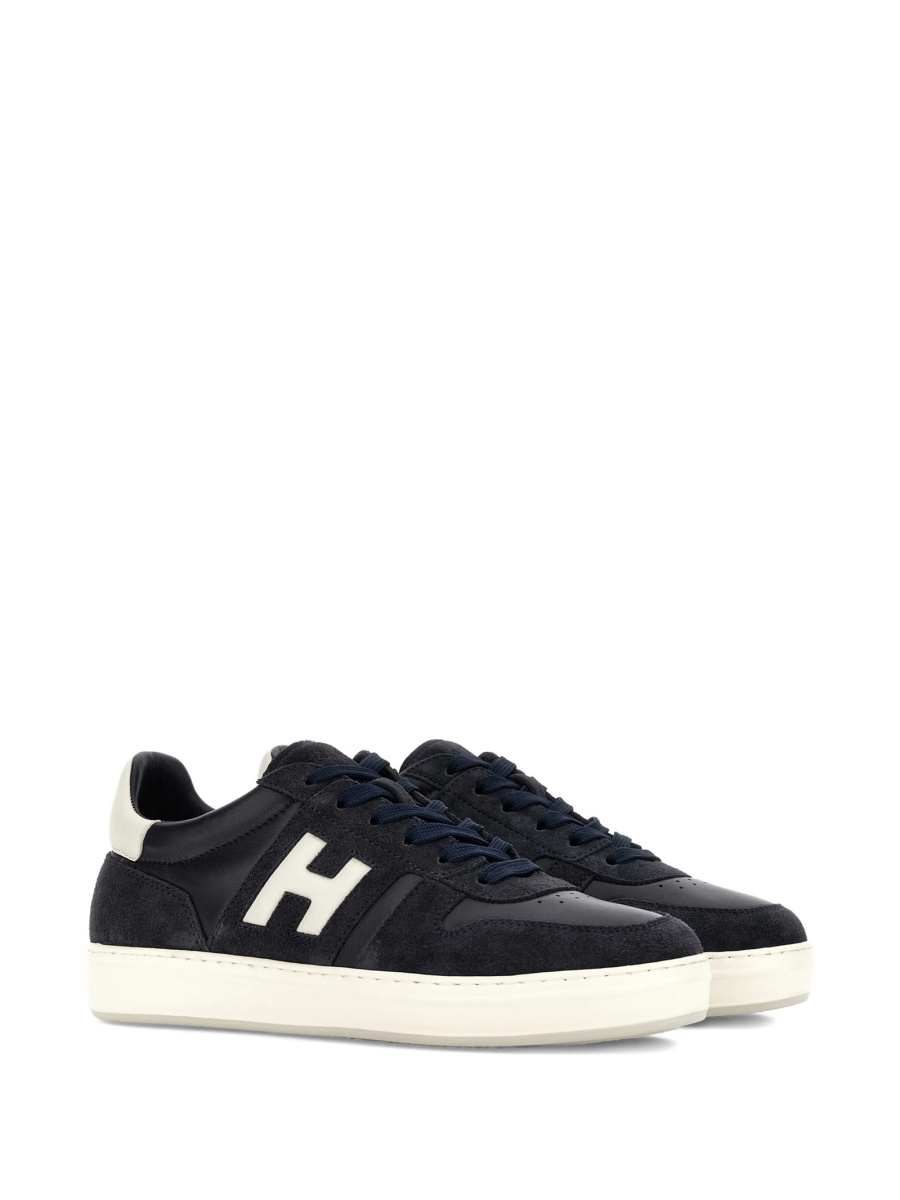 Sneakers Hogan albastri din piele intoarsa si piele - Img 2