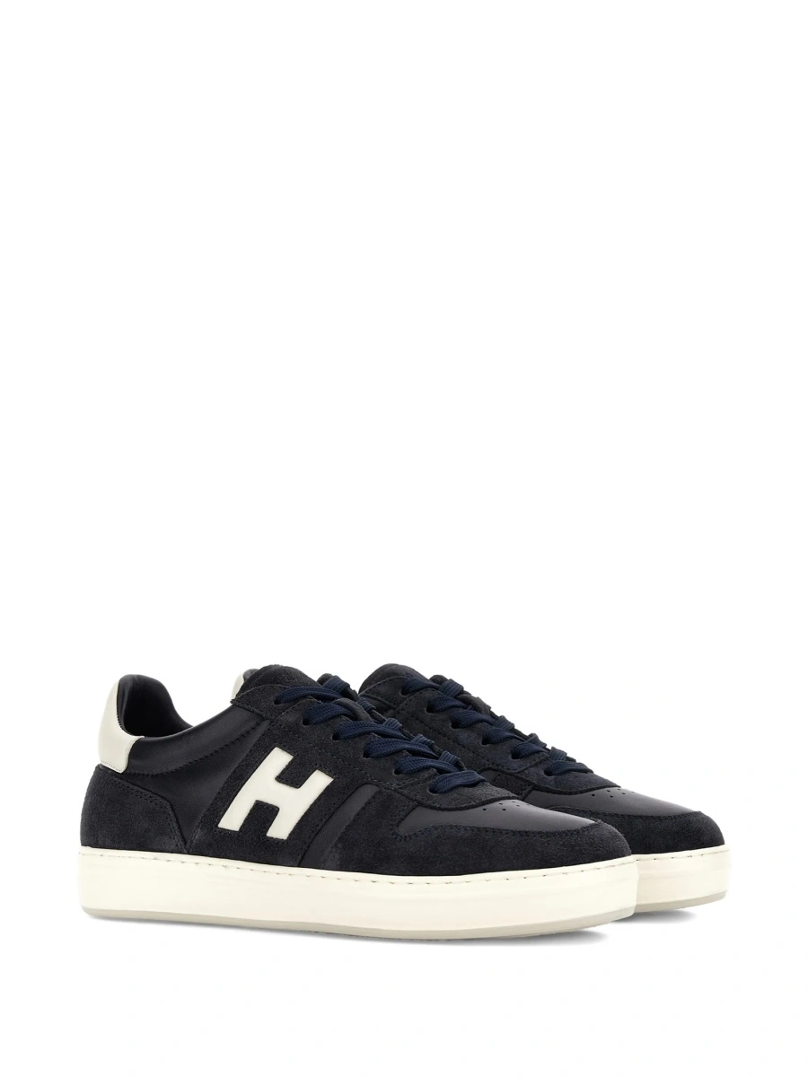 Sneakers Hogan albastri din piele intoarsa si piele - Img 2