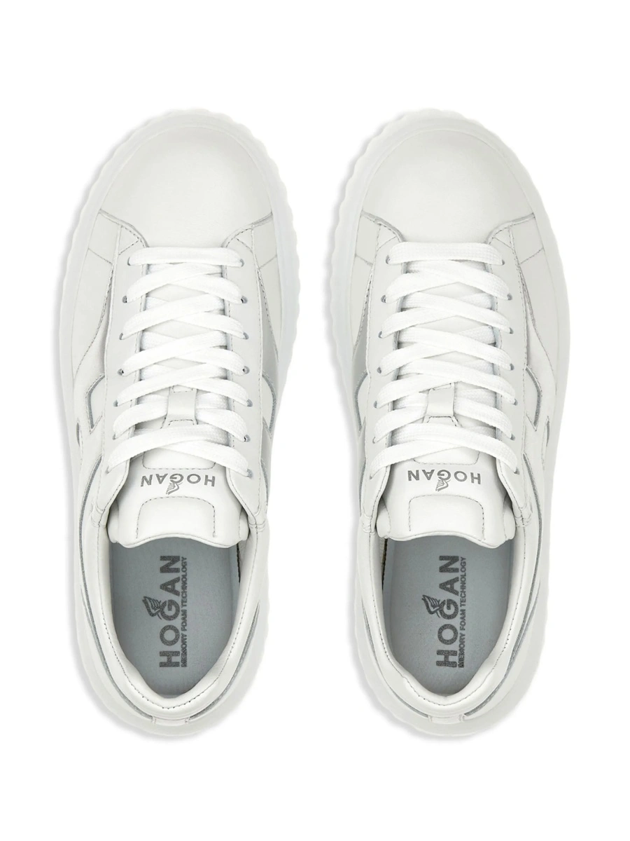 Sneakers Hogan albi din piele - Img 4