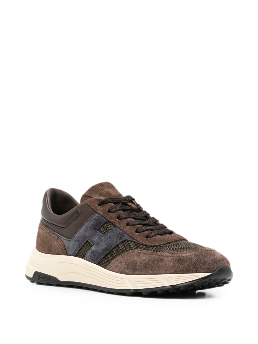 Sneakers Hogan maro din material textil si piele - Img 2