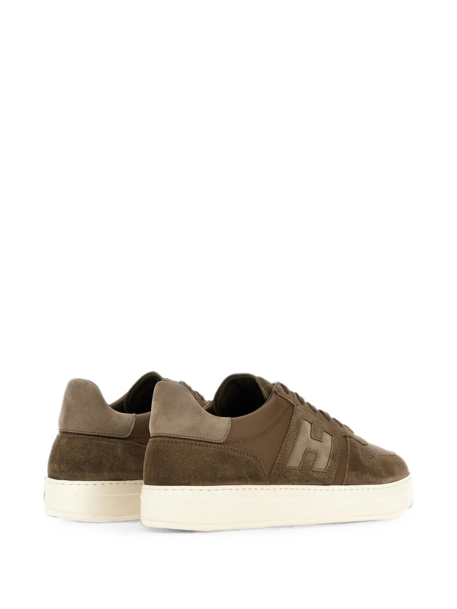 Sneakers Hogan maro din piele si piele intoarsa - Img 4
