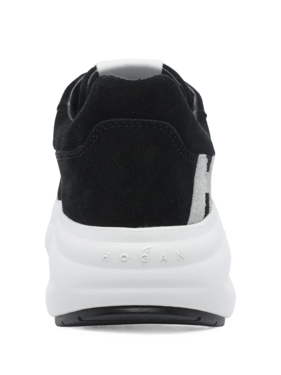 Sneakers Hogan negri din piele si piele intoarsa - Img 3