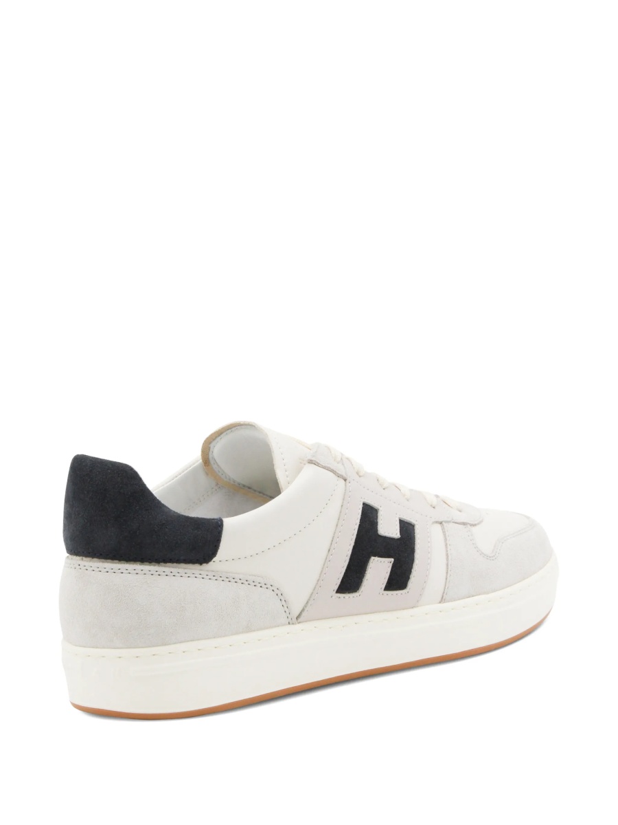 Sneakers Hogan neutri din piele intoarsa si piele - Img 3