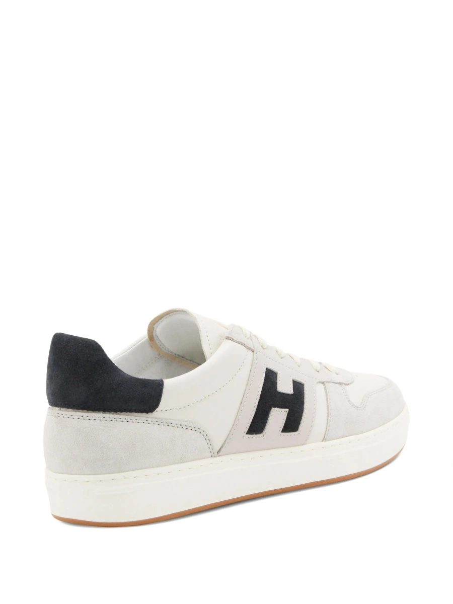 Sneakers Hogan neutri din piele intoarsa si piele - Img 3