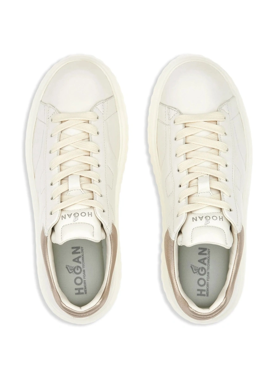 Sneakers Hogan neutri din piele - Img 5