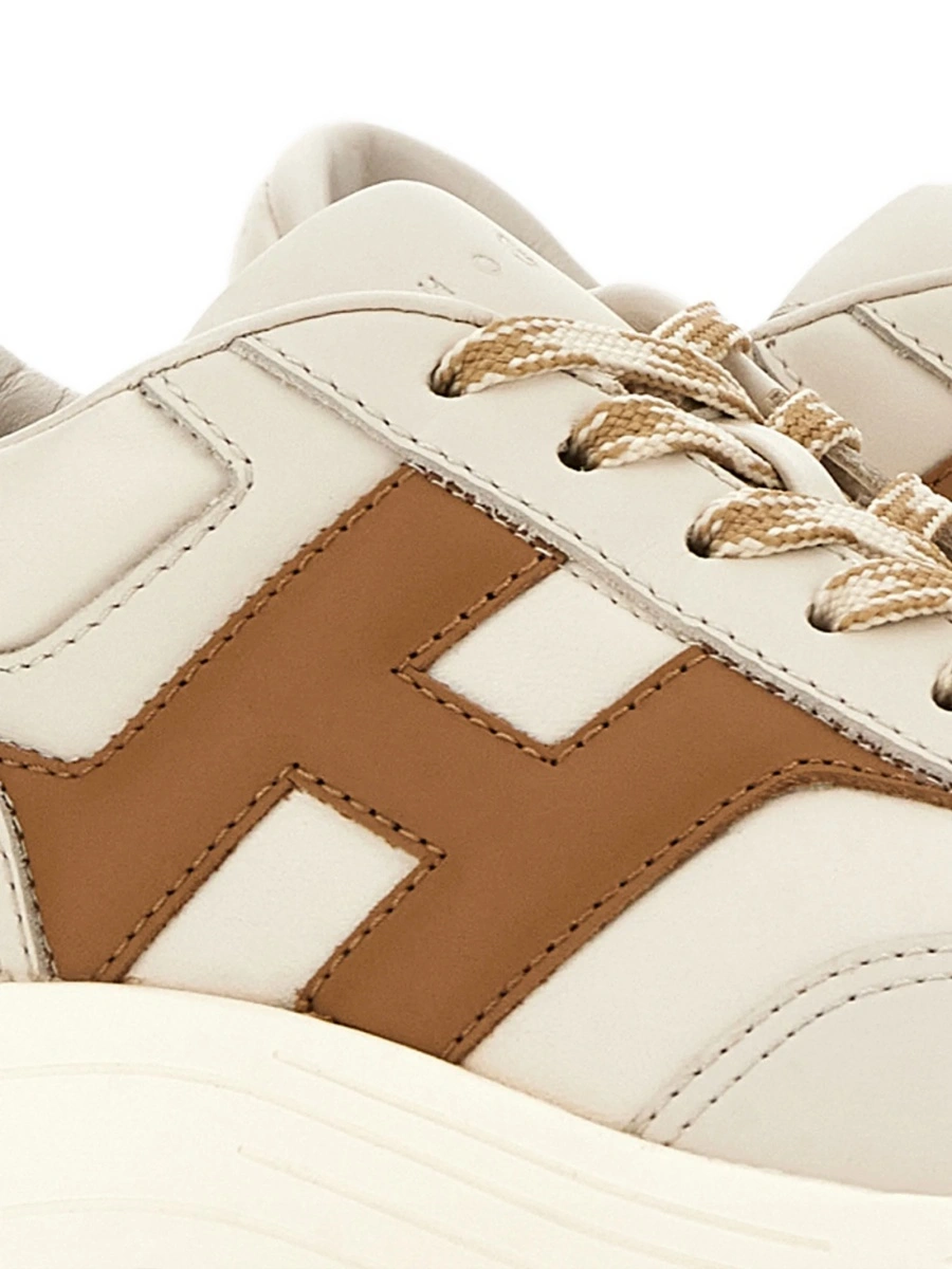Sneakers Hogan neutri din piele - Img 5