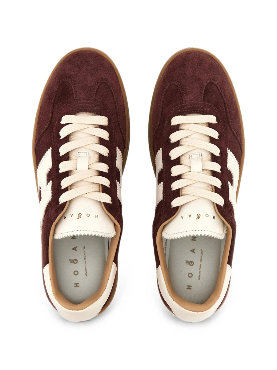 Sneakers Hogan rosii din piele intoarsa si piele - Img 3