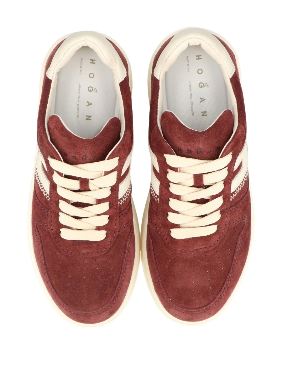 Sneakers Hogan rosii din piele intoarsa - Img 3