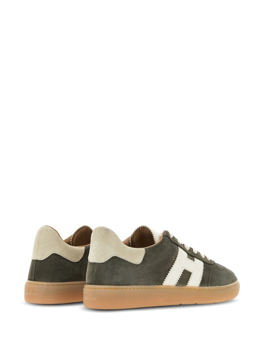 Sneakers Hogan verzi din piele si piele intoarsa - Img 3
