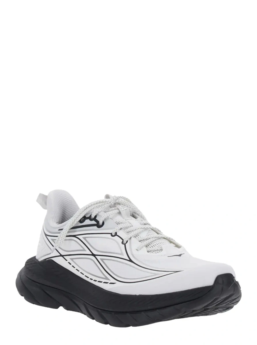 Sneakers Hoka One One albi din material textil - Img 2