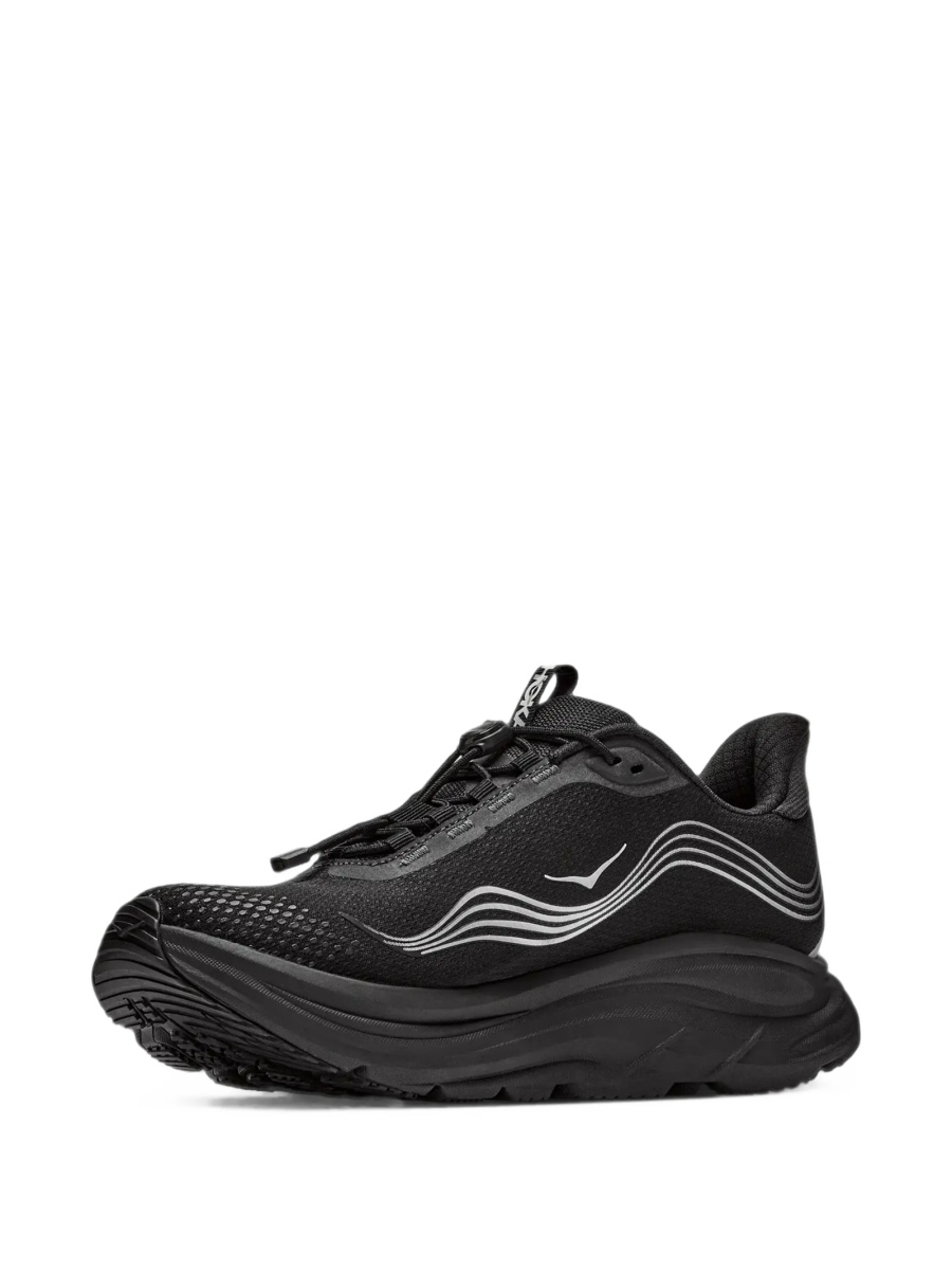 Sneakers Hoka One One negri din material textil - Img 3