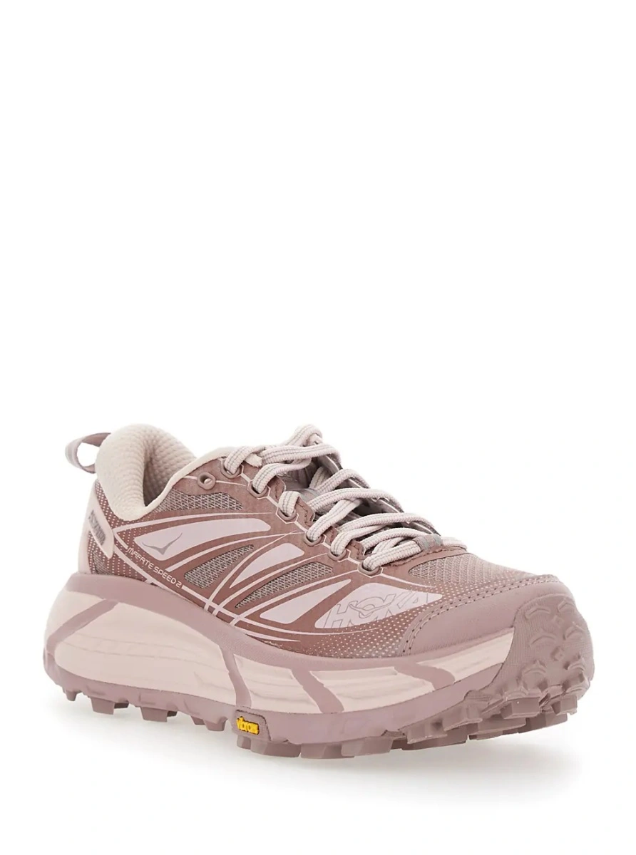 Sneakers Hoka One One roz din material textil - Img 2