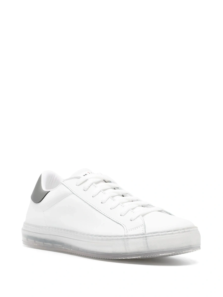 Sneakers KITON albi din piele - Img 2