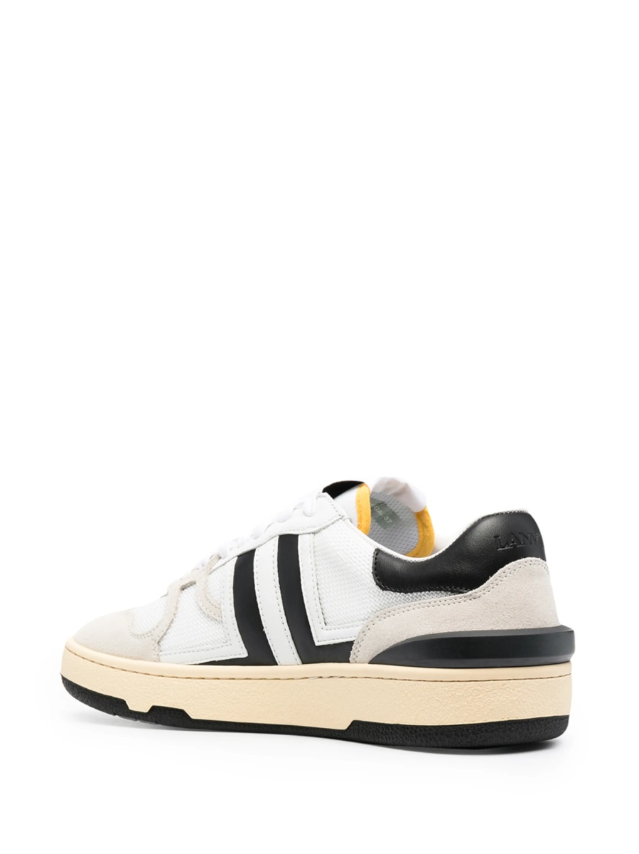 Sneakers Lanvin albi din material textil si piele - Img 3