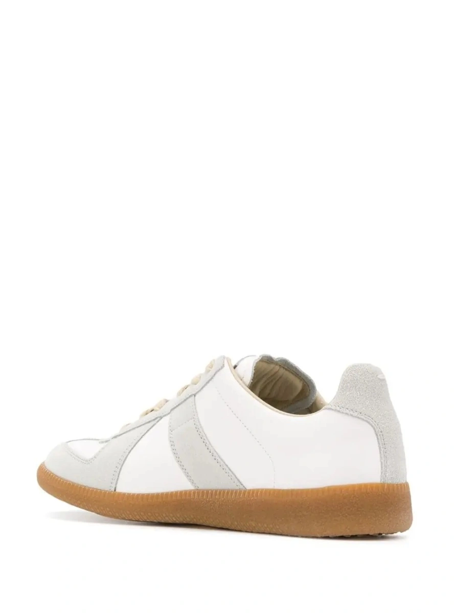 Sneakers Maison Margiela albi din piele - Img 3