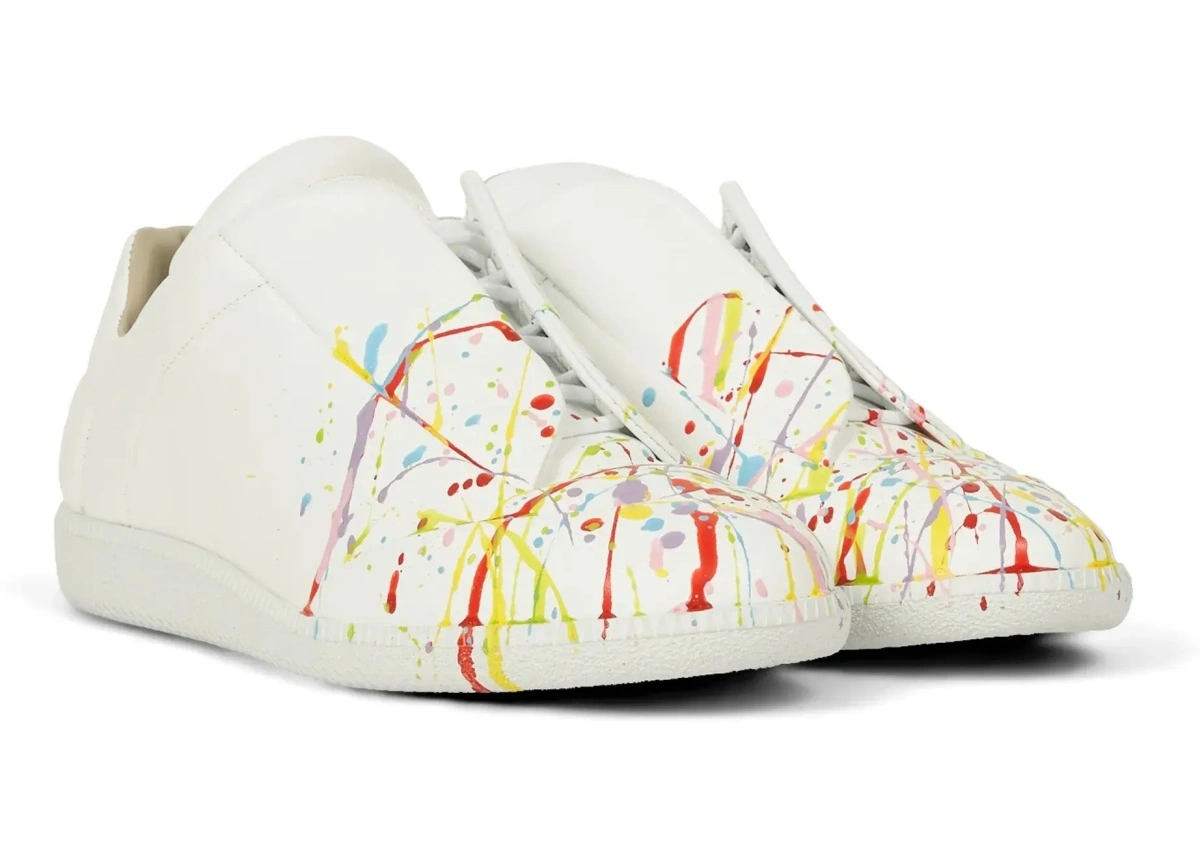 Sneakers Maison Margiela albi din piele - Img 5