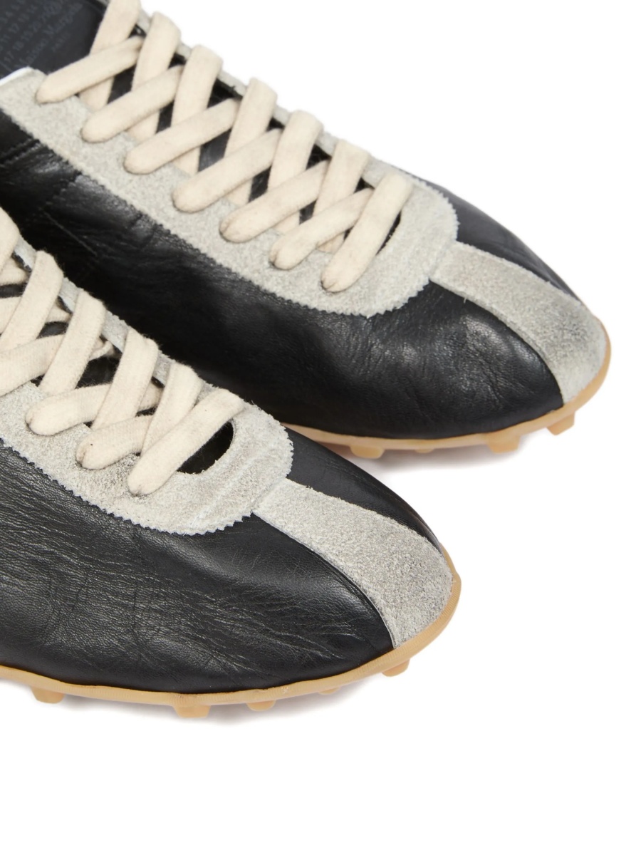 Sneakers Maison Margiela negri din piele si piele intoarsa - Img 4
