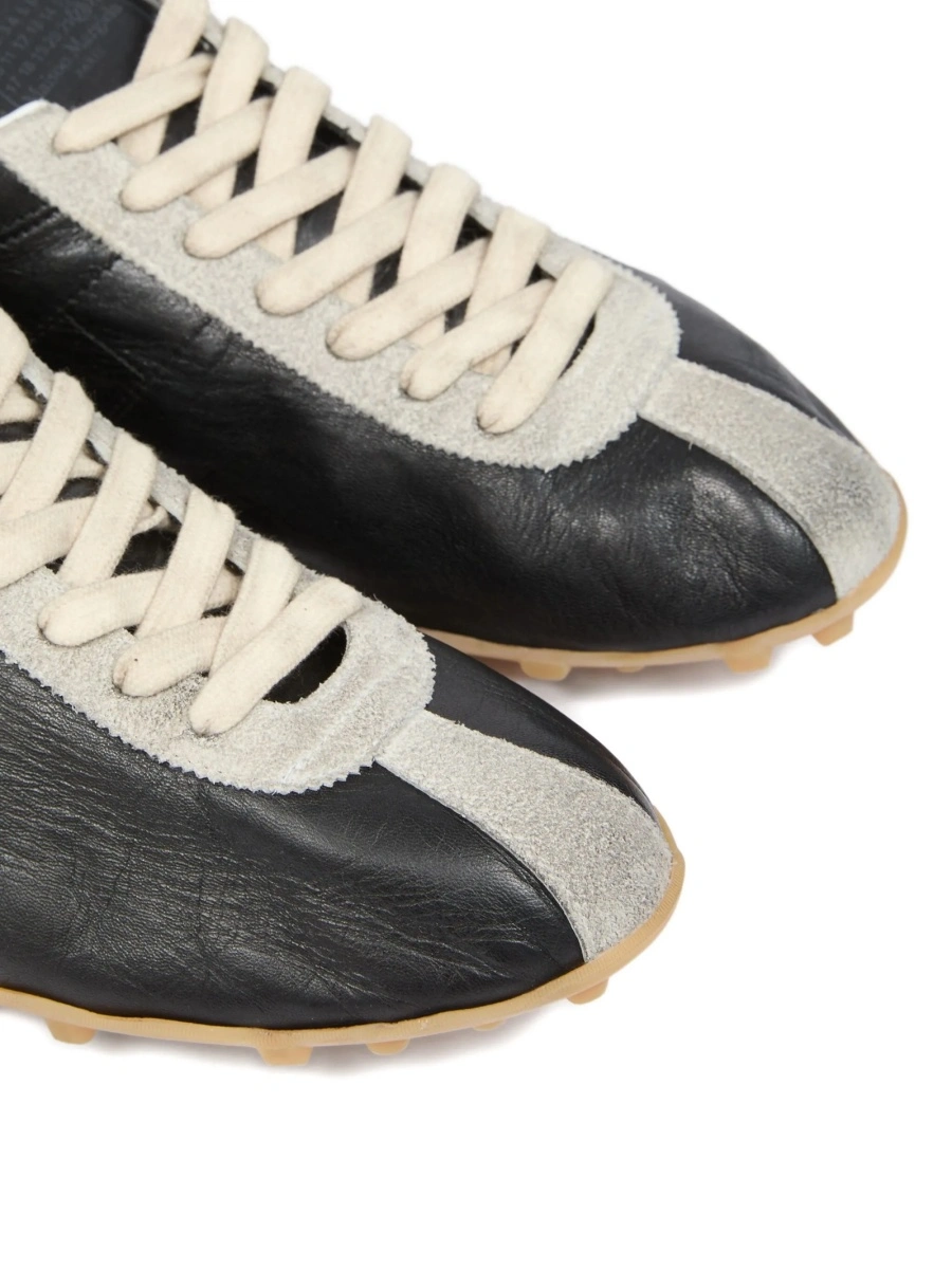 Sneakers Maison Margiela negri din piele si piele intoarsa - Img 4