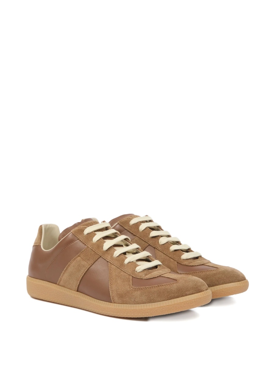 Sneakers Maison Margiela replica maro din piele si piele intoarsa - Img 2