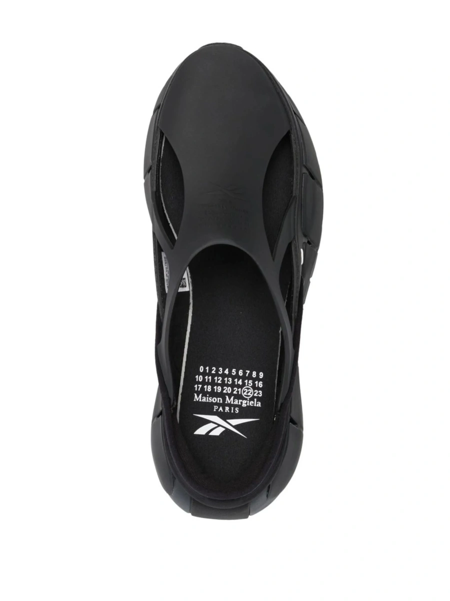 Sneakers MAISON MARGIELA X REEBOK negri din cauciuc si material textil - Img 4