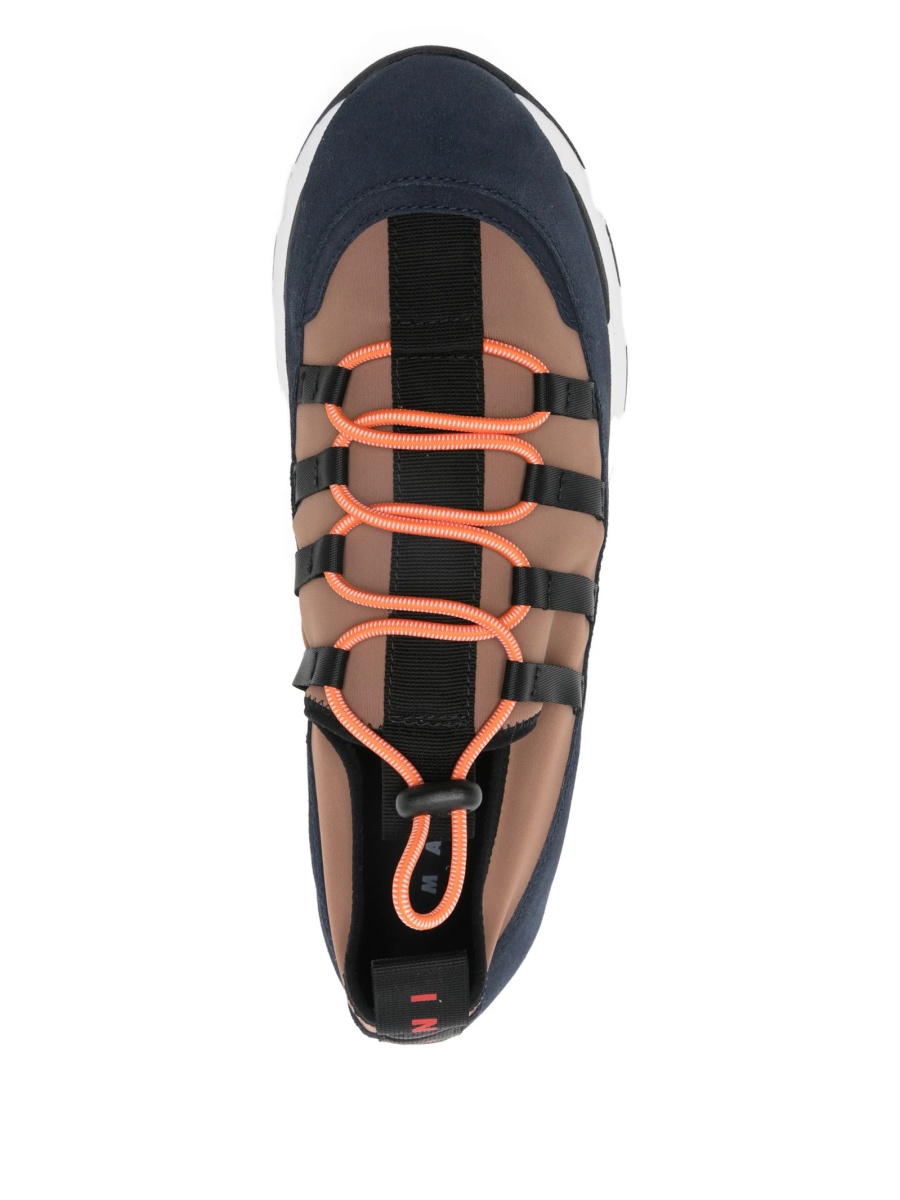 Sneakers Marni albastri din piele intoarsa si material textil - Img 4