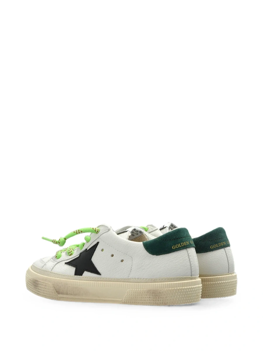 Sneakers 'May' White Low Top Sneaker with Star Patch on the Side and Logo Patch on the Tongue in Leather Boy - Img 6