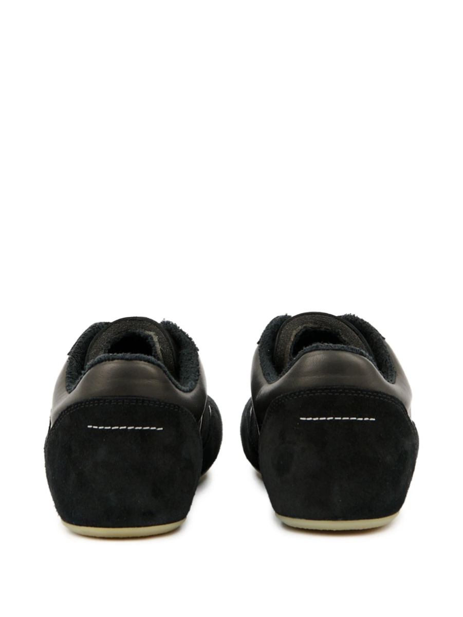 Sneakers MM6 Maison Margiela negri din piele si piele intoarsa - Img 3