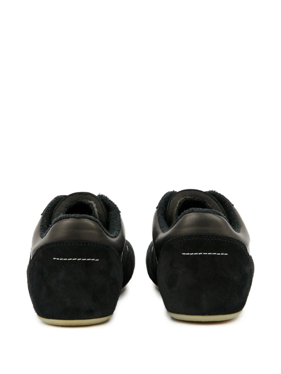 Sneakers MM6 Maison Margiela negri din piele si piele intoarsa - Img 3
