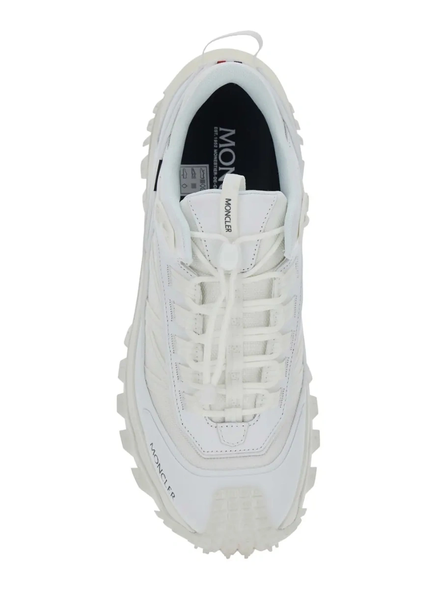 Sneakers Moncler 'Trailgrip' albi din piele si material textil - Img 3