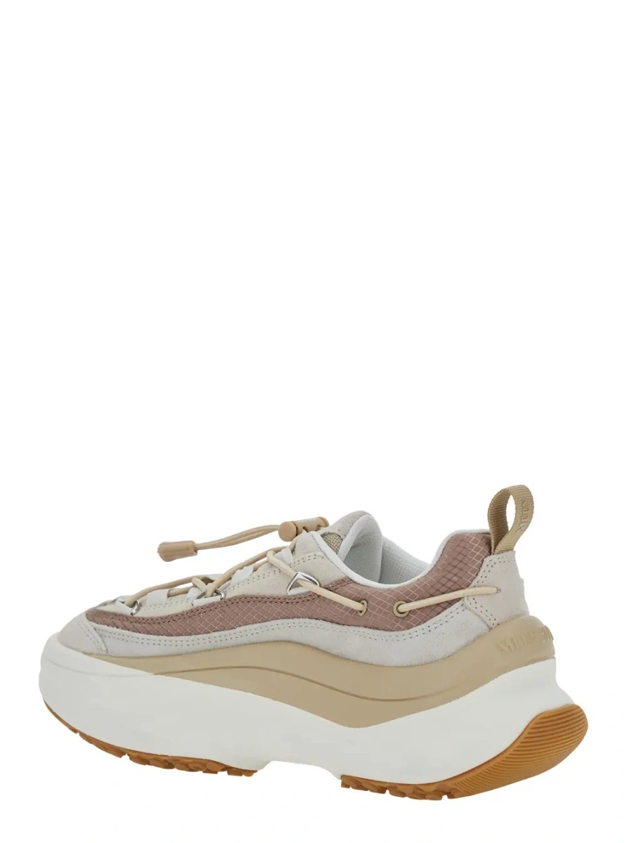 Sneakers Moon Boot bej din piele si material textil - Img 3