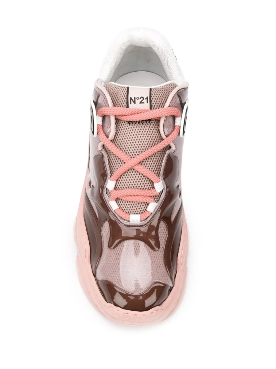 Sneakers N°21 roz din piele si pvc - Img 4