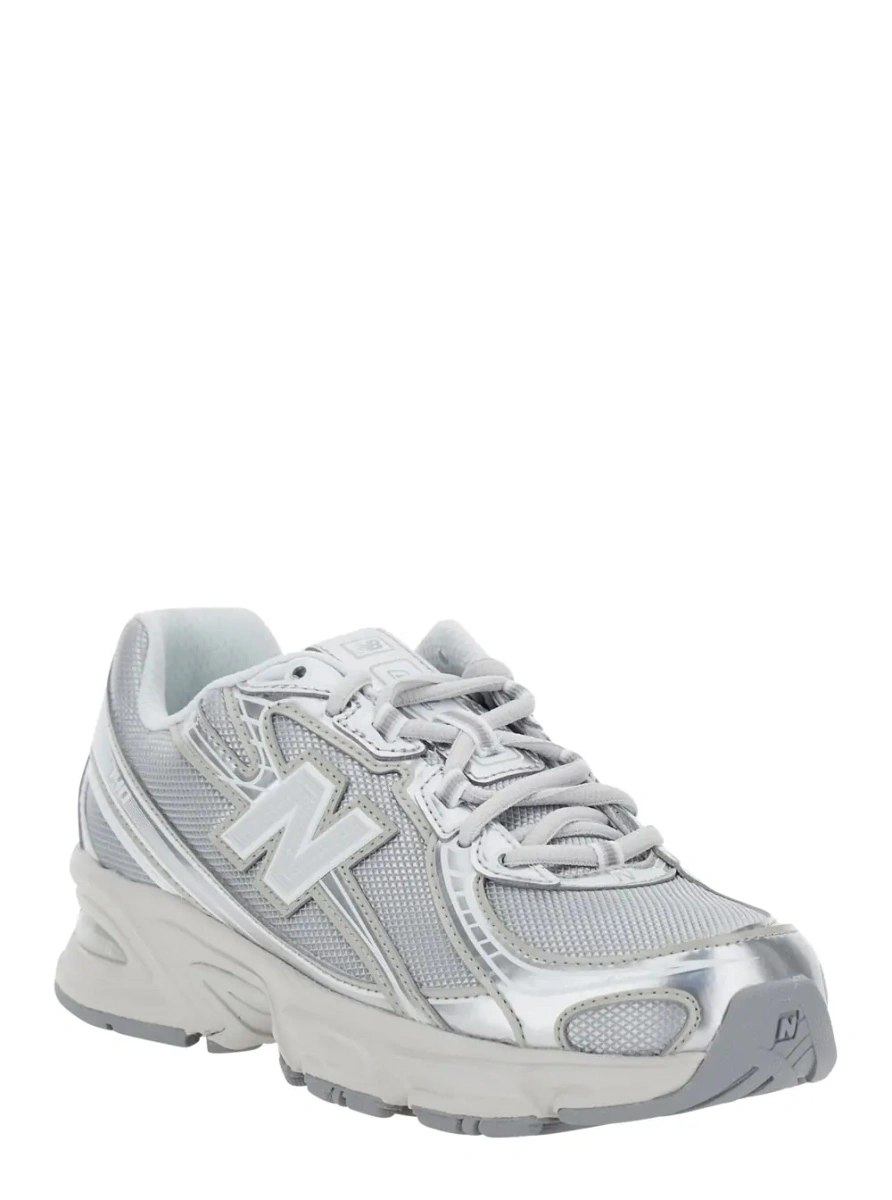 Sneakers New Balance argintii din tesatura tehnica - Img 2