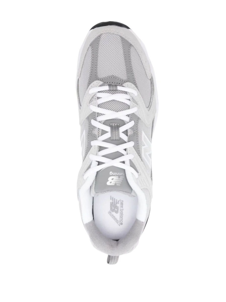 Sneakers New Balance gri din piele si piele intoarsa - Img 4
