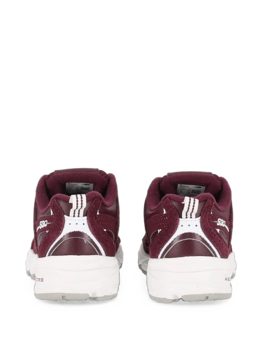 Sneakers New Balance Kids rosii din poliuretan si piele intoarsa - Img 4