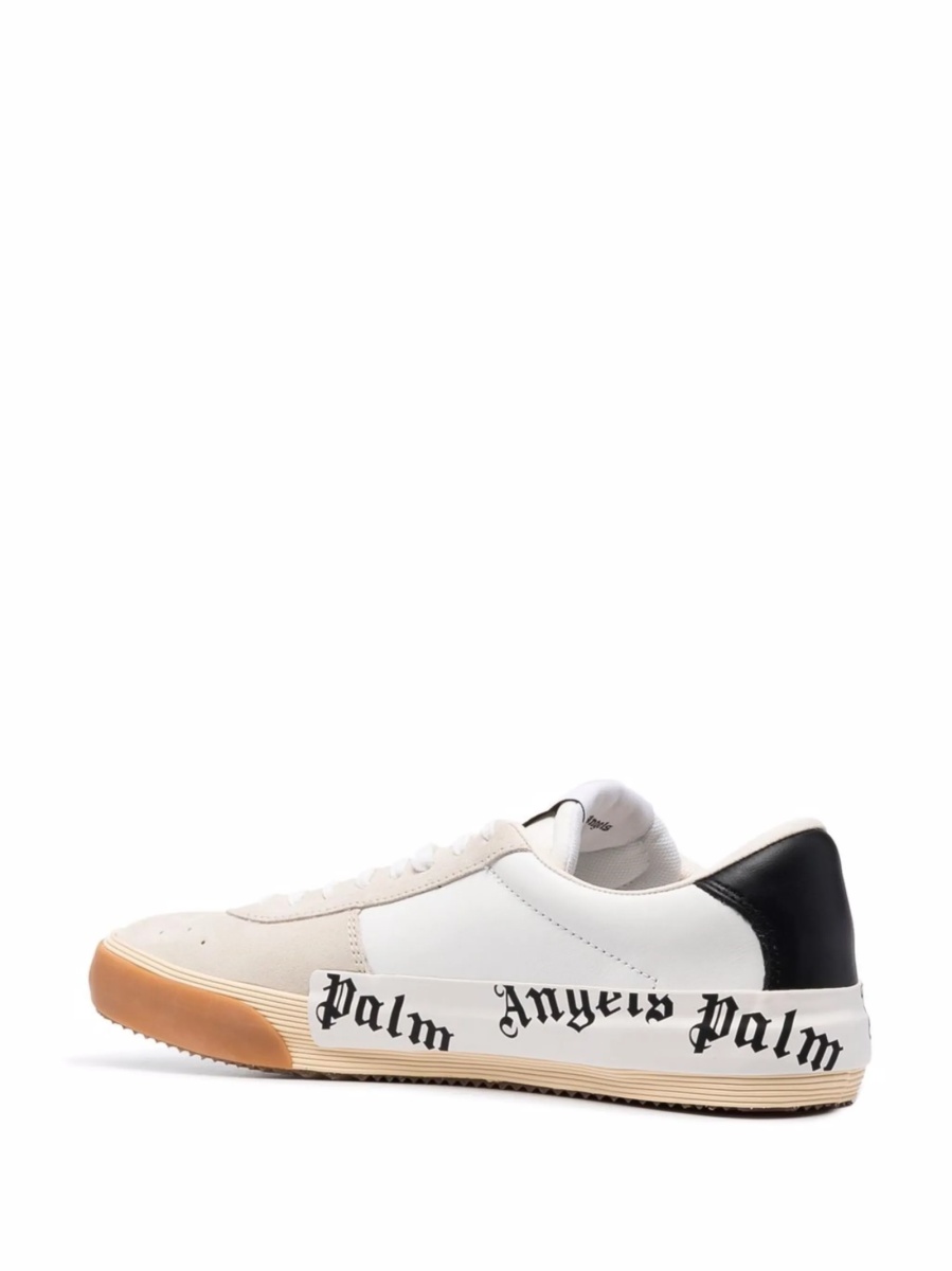 Sneakers Palm Angels albi din bumbac si piele - Img 3