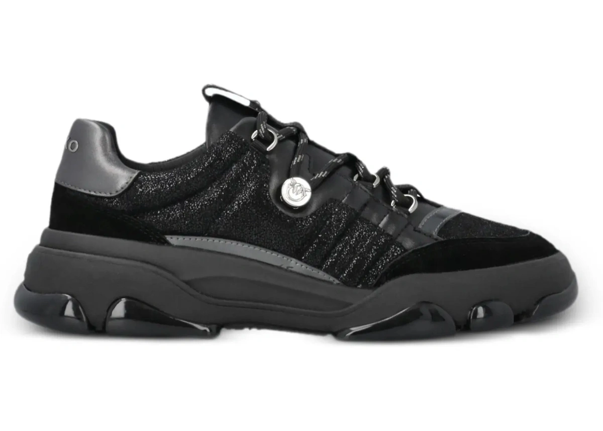 Sneakers Pinko negri din piele intoarsa - Img 9